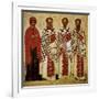 Saints Paraskeve, Gregory the Theologian, John Chrysostom and Basil the Great, Early 15th Century-null-Framed Giclee Print