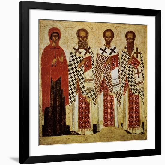 Saints Paraskeve, Gregory the Theologian, John Chrysostom and Basil the Great, Early 15th Century-null-Framed Giclee Print