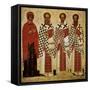 Saints Paraskeve, Gregory the Theologian, John Chrysostom and Basil the Great, Early 15th Century-null-Framed Stretched Canvas