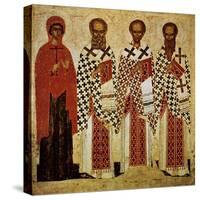 Saints Paraskeve, Gregory the Theologian, John Chrysostom and Basil the Great, Early 15th Century-null-Stretched Canvas