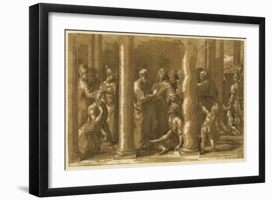 Saints Peter and John Curing the Sick-Raphael-Framed Giclee Print