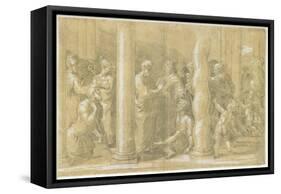 Saints Peter and John Healing the Sick at the Gates of the Temple, C. 1530-Parmigianino-Framed Stretched Canvas