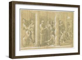 Saints Peter and John Healing the Sick at the Gates of the Temple, C. 1530-Parmigianino-Framed Giclee Print