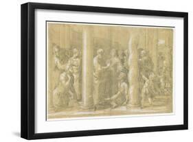 Saints Peter and John Healing the Sick at the Gates of the Temple, C. 1530-Parmigianino-Framed Giclee Print