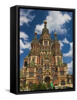 Saints Peter and Paul Cathedral, Peterhof, Saint Petersburg, Russia-Walter Bibikow-Framed Stretched Canvas