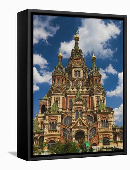 Saints Peter and Paul Cathedral, Peterhof, Saint Petersburg, Russia-Walter Bibikow-Framed Stretched Canvas