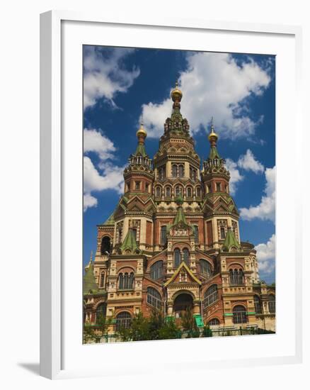 Saints Peter and Paul Cathedral, Peterhof, Saint Petersburg, Russia-Walter Bibikow-Framed Premium Photographic Print