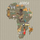 Africa Map and Travel Eps 10 Format-Sajja-Art Print