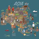Asia Map and Travel Eps 10 Format-Sajja-Art Print
