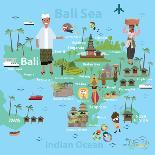 Bali Indonesia Map and Travel Eps 10 Format-Sajja-Art Print