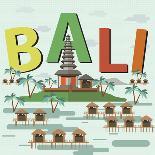 Bali Indonesia Map and Travel Eps 10 Format-Sajja-Art Print