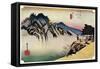 Sakanoshita: the Throwing-Away-The-Brush Peak, 1830S-Ando Hiroshige-Framed Stretched Canvas