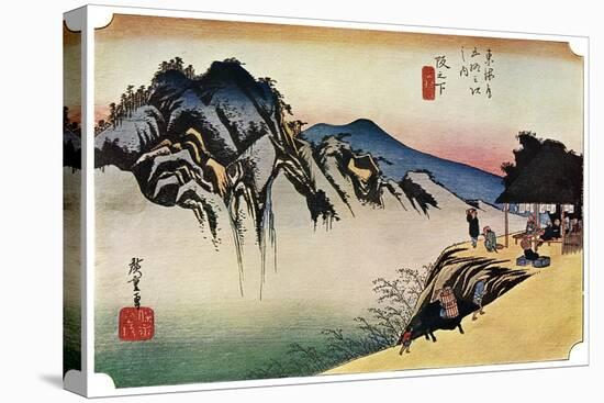 Sakanoshita: the Throwing-Away-The-Brush Peak, 1830S-Ando Hiroshige-Stretched Canvas