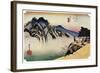 Sakanoshita: the Throwing-Away-The-Brush Peak, 1830S-Ando Hiroshige-Framed Giclee Print