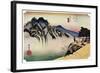 Sakanoshita: the Throwing-Away-The-Brush Peak, 1830S-Ando Hiroshige-Framed Giclee Print