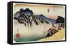 Sakanoshita: the Throwing-Away-The-Brush Peak, 1830S-Ando Hiroshige-Framed Stretched Canvas