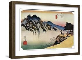 Sakanoshita: the Throwing-Away-The-Brush Peak, 1830S-Ando Hiroshige-Framed Giclee Print