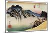 Sakanoshita: the Throwing-Away-The-Brush Peak, 1830S-Ando Hiroshige-Mounted Giclee Print