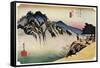 Sakanoshita: the Throwing-Away-The-Brush Peak, 1830S-Ando Hiroshige-Framed Stretched Canvas