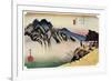 Sakanoshita: the Throwing-Away-The-Brush Peak, 1830S-Ando Hiroshige-Framed Giclee Print