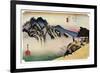 Sakanoshita: the Throwing-Away-The-Brush Peak, 1830S-Ando Hiroshige-Framed Giclee Print