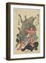 Sakata Kintaro Playing with Wild Animals in Mountain, Late 18th Century-Katsukawa Shunsho-Framed Giclee Print