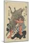 Sakata Kintaro Playing with Wild Animals in Mountain, Late 18th Century-Katsukawa Shunsho-Mounted Giclee Print