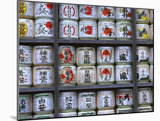 Sake Barrels, Tsuruoka Hachmangu Shrine, Kamakura, Japan-Rob Tilley-Mounted Premium Photographic Print