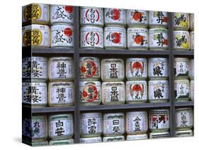 Sake Barrels, Tsuruoka Hachmangu Shrine, Kamakura, Japan-Rob Tilley-Stretched Canvas