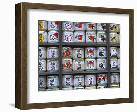 Sake Barrels, Tsuruoka Hachmangu Shrine, Kamakura, Japan-Rob Tilley-Framed Photographic Print