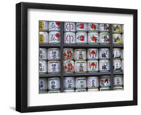 Sake Barrels, Tsuruoka Hachmangu Shrine, Kamakura, Japan-Rob Tilley-Framed Photographic Print