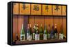 Sake Bottles in a Sake Brewery, Takayama, Gifu Prefecture, Japan-Stefano Politi Markovina-Framed Stretched Canvas