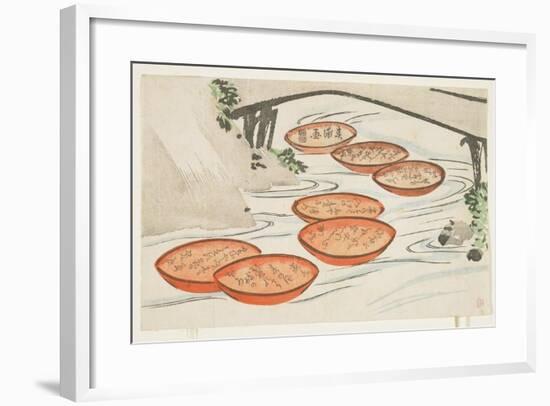 Sake Cups in a River, C.1854-59-Shumpo-Framed Giclee Print