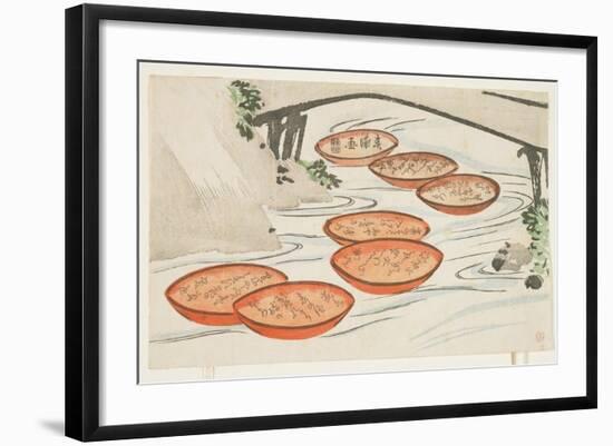 Sake Cups in a River, C.1854-59-Shumpo-Framed Giclee Print