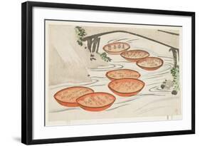 Sake Cups in a River, C.1854-59-Shumpo-Framed Giclee Print