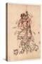 Sake O Nomu Samurai-null-Stretched Canvas