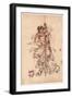 Sake O Nomu Samurai-null-Framed Giclee Print