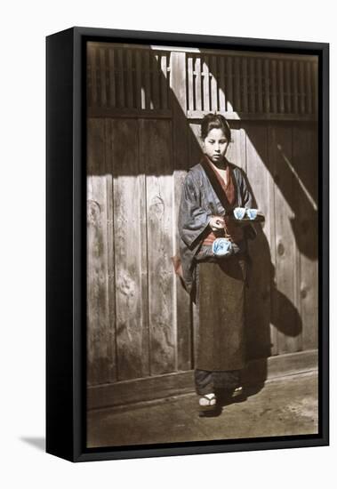 Sake Seller, Japan, c.1868-Felice Beato-Framed Stretched Canvas