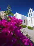 Greek Church and Flowers, Santorini, Cyclades, Greek Islands, Greece, Europe-Sakis Papadopoulos-Photographic Print