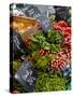 Salad and Vegatables on a Market Stall, France, Europe-Richardson Peter-Stretched Canvas