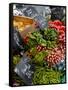 Salad and Vegatables on a Market Stall, France, Europe-Richardson Peter-Framed Stretched Canvas