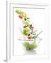 Salad Ingredients Falling into a Glass Bowl-Caroline Martin-Framed Photographic Print