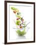 Salad Ingredients Falling into a Glass Bowl-Caroline Martin-Framed Photographic Print