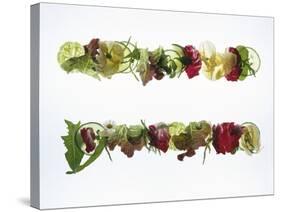 Salad Leaves with Meadow Flowers-Luzia Ellert-Stretched Canvas