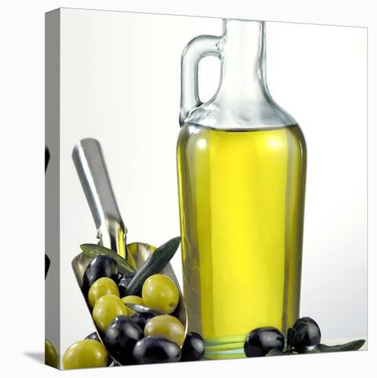Salad Oil with Green and Black Olives-Prisma-Stretched Canvas