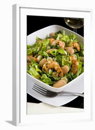 Salad with Shrimp, White Beans, Onions, Arugula, Cuisines-Nico Tondini-Framed Photographic Print