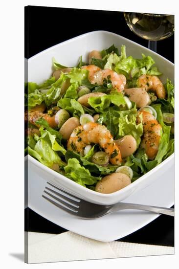 Salad with Shrimp, White Beans, Onions, Arugula, Cuisines-Nico Tondini-Stretched Canvas