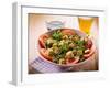 Salad with Tofu Tomatoes Arugula and Sesame Seeds, Selective Focus-Marco Mayer-Framed Photographic Print