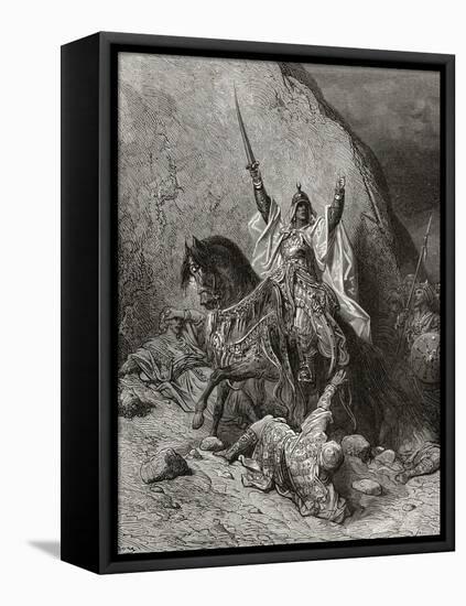 Saladin Yusuf (D.1173) Sultan During Second Crusade, Illustration from 'Bibliotheque Des…-Gustave Doré-Framed Stretched Canvas