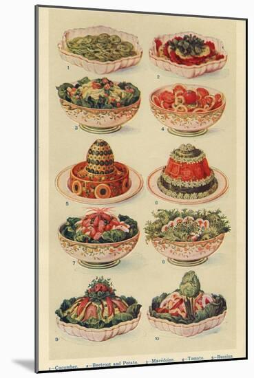 Salads, Isabella Beeton, UK-null-Mounted Giclee Print